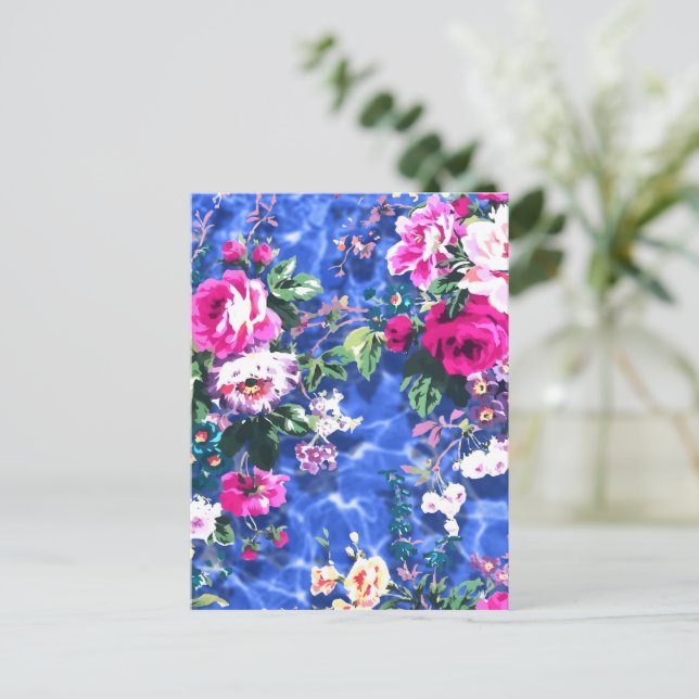 Postal Bouquets con rosas (Anverso de pie)