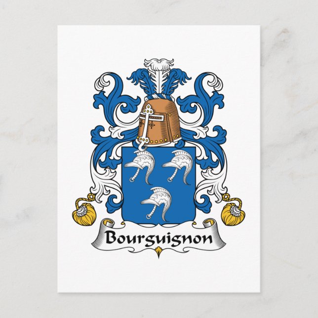 Postal Bourguignon Family Crest (Anverso)