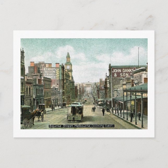 Postal Bourke St., Melbourne, Australia Vintage (Anverso)