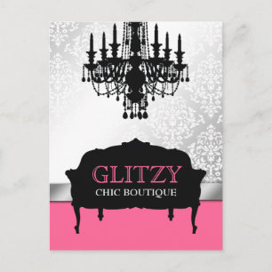 Postal Boutique de Moda 311-Glitzy - Vertical rosa Rosa