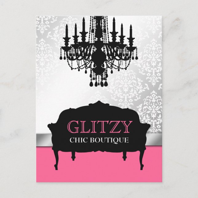 Postal Boutique de Moda 311-Glitzy - Vertical rosa Rosa (Anverso)