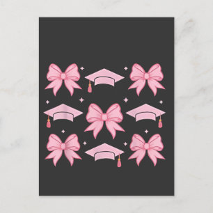 Postal Bow coquette Graduación Paleta rosa 2025