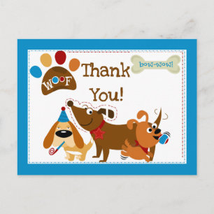 Postal Bow Wow Dog Gracias Postcard