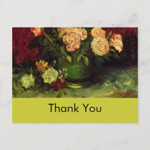 Postal Bowl con peonías y Rosas, Vincent van Gogh
