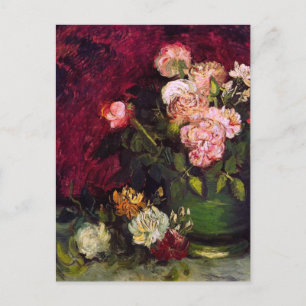 Postal Bowl con peonies y Rosas Van Gogh Bella Artes