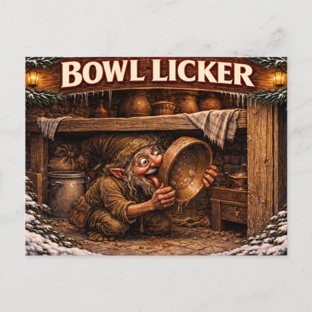 Postal Bowl Licker Icelandic Yule Lad (Anverso)