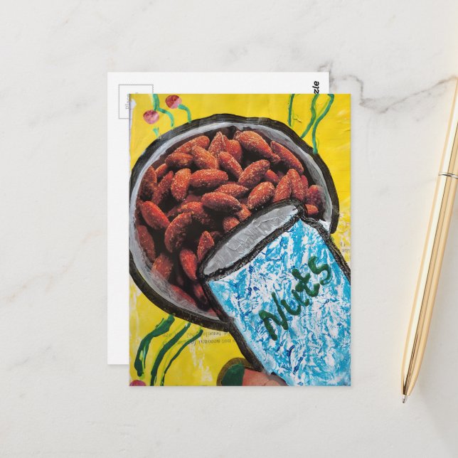 Postal Bowl of Nuts Mixed Media Collage (Anverso/Reverso In Situ)