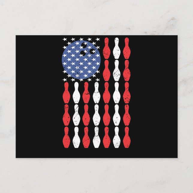 Postal Bowling America bandera de los Estados Unidos boli (Anverso)