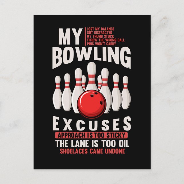 Postal Bowling causa humor gracioso en un Bowler (Anverso)