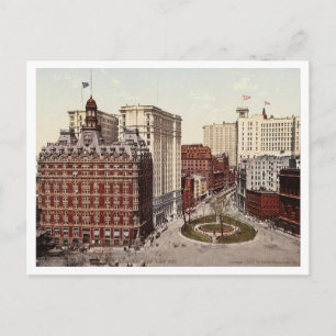 Postal Bowling Green Lower Broadway NYC c1900 Antiguo
