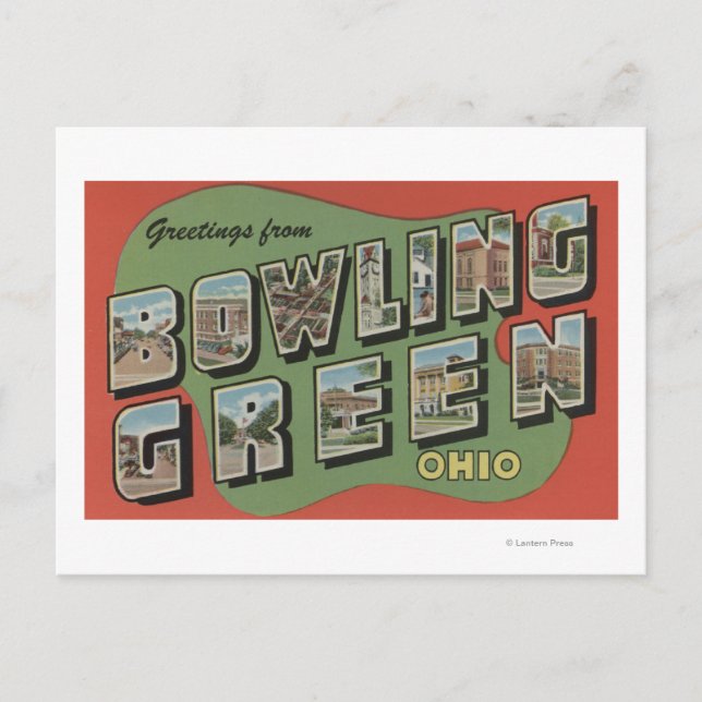 Postal Bowling Green, Ohio - Escenas de letras grandes (Anverso)