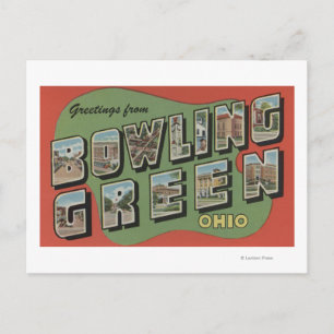Postal Bowling Green, Ohio - Escenas de letras grandes