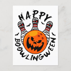Postal Bowling Halloween Bowler Happy Bowlingween