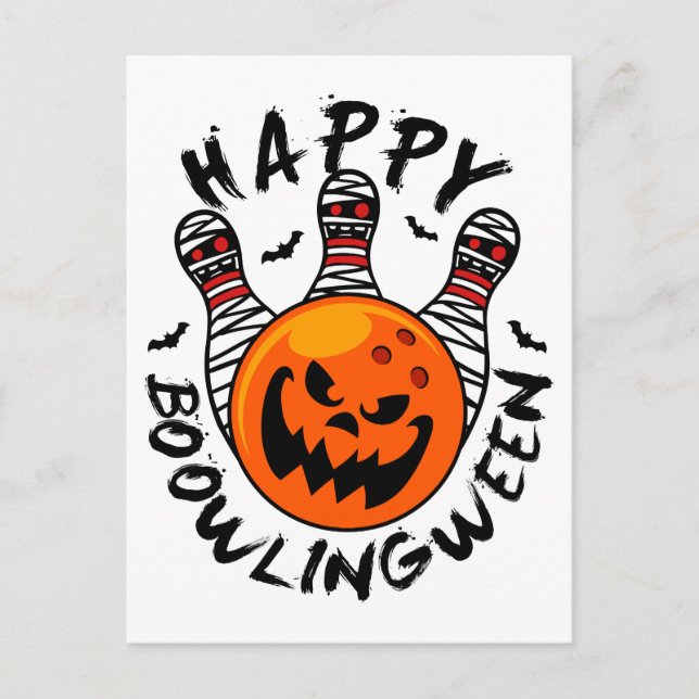 Postal Bowling Halloween Bowler Happy Bowlingween (Anverso)