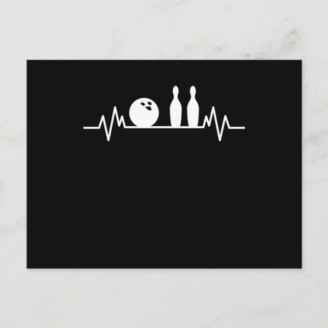 Postal Bowling Heartbeat Bowler Pins Bowling Player Gift (Anverso)