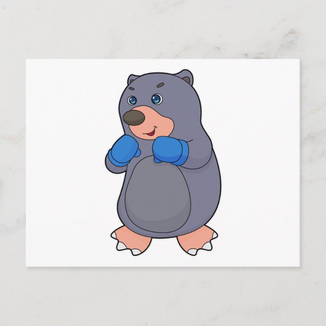 Postal Boxeador de boxeo de guantes de boxeo (Anverso)