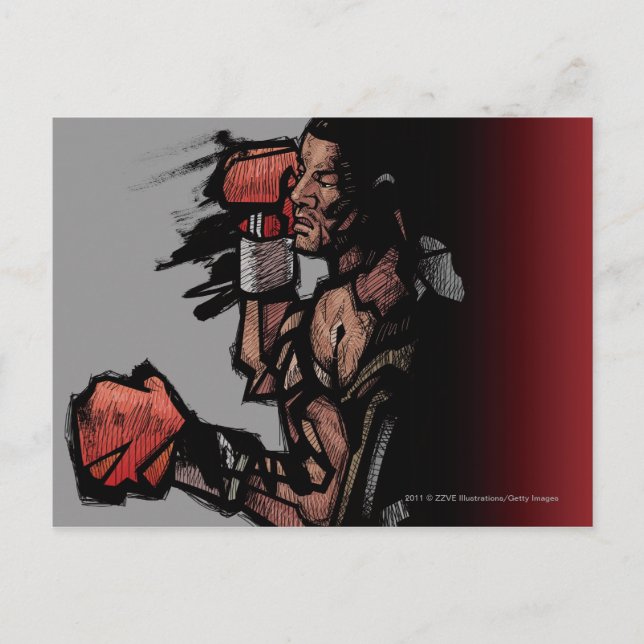 Postal Boxeador tumbado (Anverso)