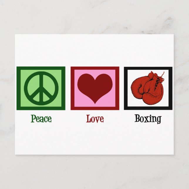 Postal Boxeo de amor por la paz (Anverso)
