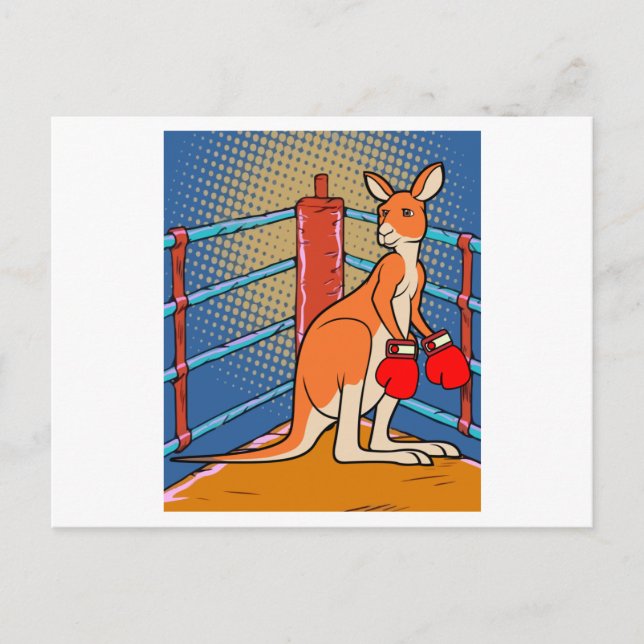 Postal Boxeo de boxeo Glove Boxing Kangaroo Fighting (Anverso)