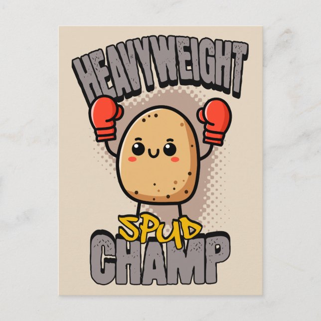 Postal Boxeo de Patata Campeón Peso Pesado Spud (Anverso)
