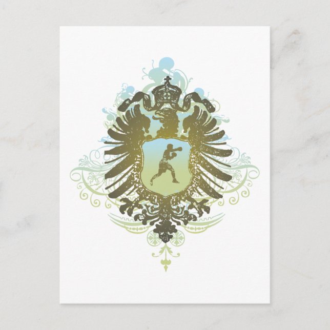 Postal Boxeo elegante (Anverso)