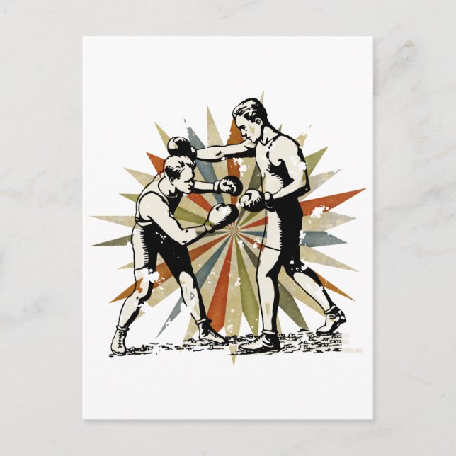 Postal Boxeo retro (Anverso)