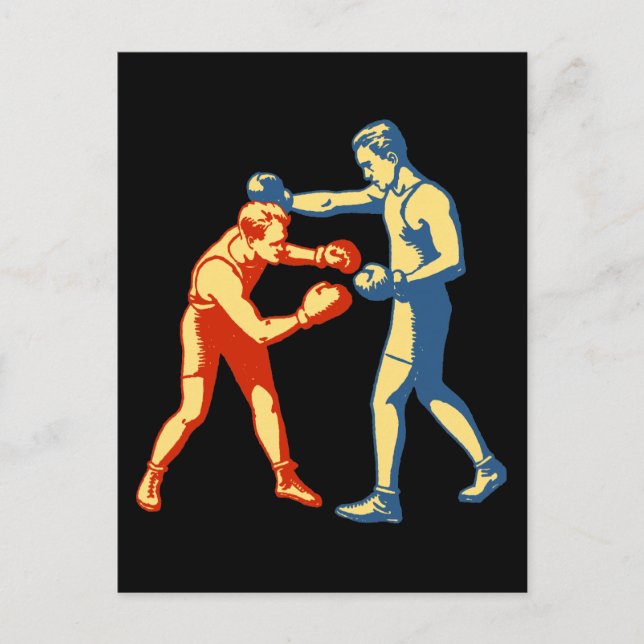 Postal Boxeo retro (Anverso)