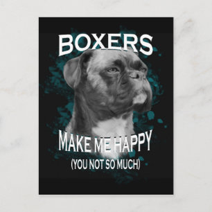 Postal Boxer Dog Animal Aovers Art Textos