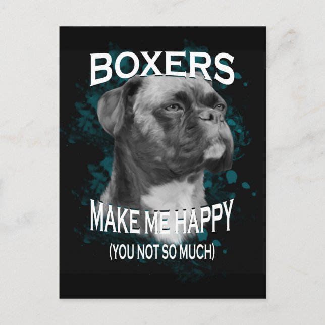 Postal Boxer Dog Animal Aovers Art Textos (Anverso)