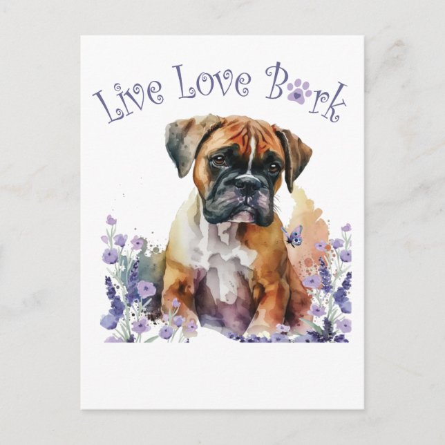 Postal Boxer Dog Mom Floral (Anverso)