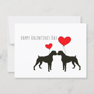 Postal Boxer Dogs Día de San Valentín con Mascotas