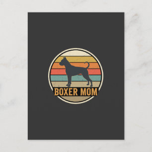 Postal Boxer Mamá Retro Puesta del sol Perro
