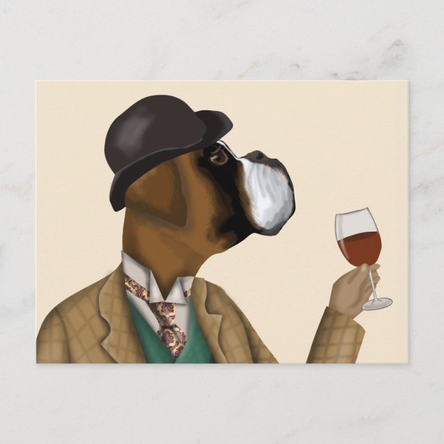 Postal Boxer Wine Snob (Anverso)