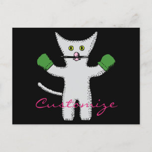 Postal Boxing Kitten con Mittens_Cove