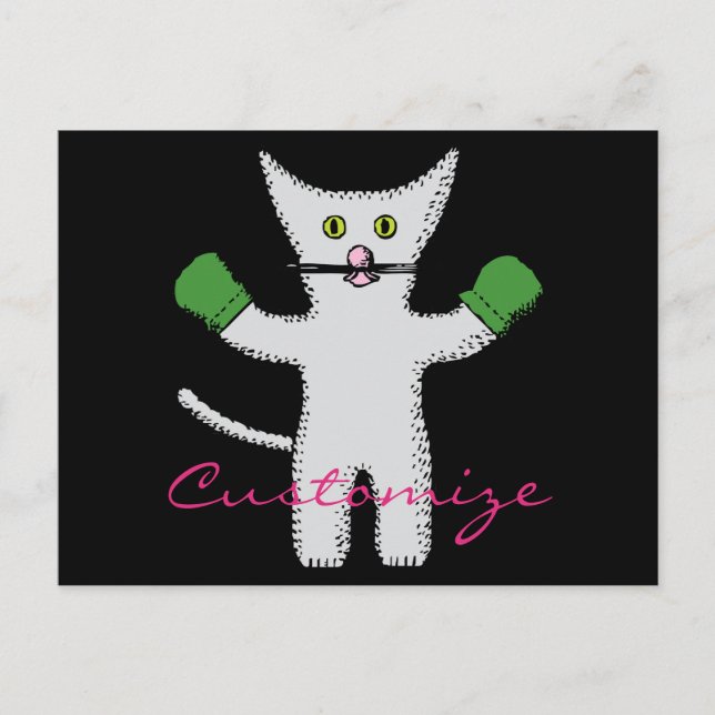 Postal Boxing Kitten con Mittens_Cove (Anverso)