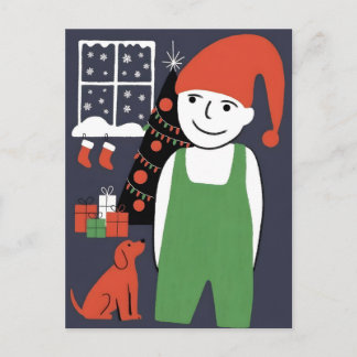 Postal Boy and Dog Christmas 