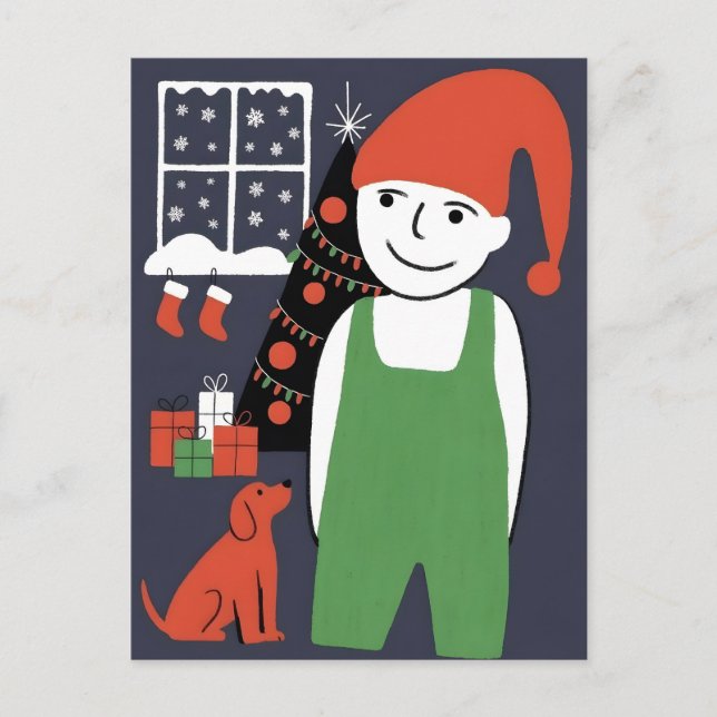 Postal Boy and Dog Christmas  (Anverso)