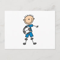Boy Blue Uniform Stick Figura Jugador de fútbol Re