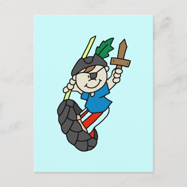 Postal Boy Pirate Ahoy Matey camisetas y regalos (Anverso)