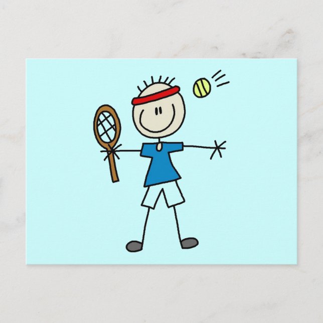 Postal Boy Tennis Player camisetas y regalos (Anverso)