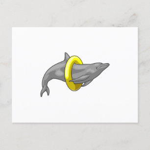 Postal Boyante de natación de delfines