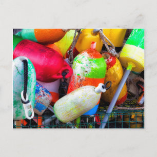 Postal Boyas de langosta en el puerto de Bass