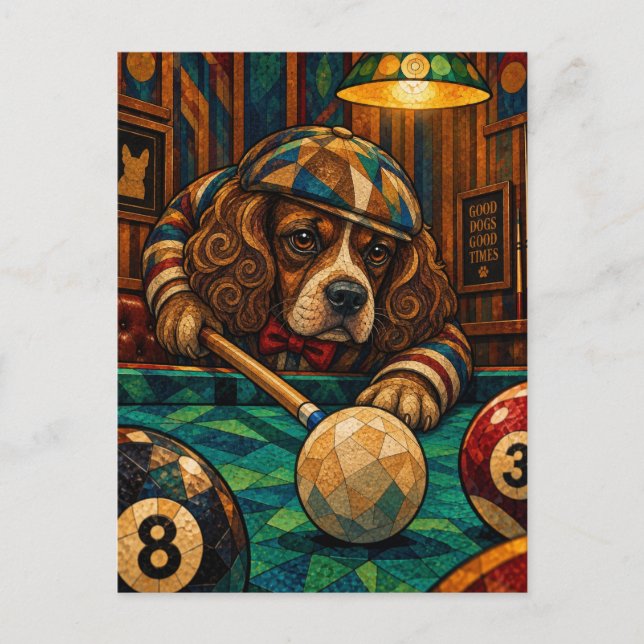 Postal Boykin Spaniel, Mosaico Geométrico (Anverso)