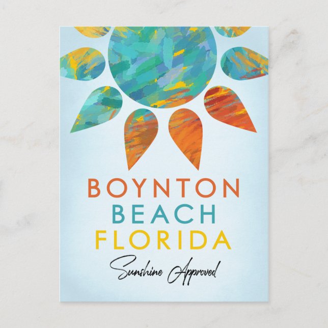 Postal Boynton Beach Florida Sunshine Travel (Anverso)