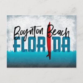 Postal Boynton Beach Postcard Florida Surfboard