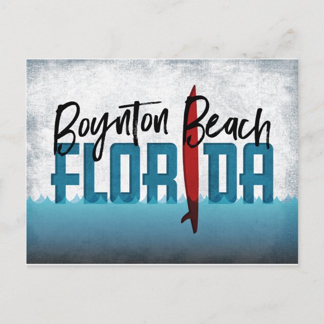 Postal Boynton Beach Postcard Florida Surfboard (Anverso)