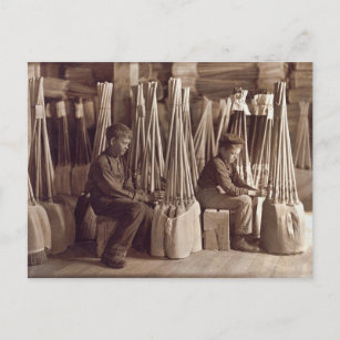 Postal Boys Packing Brooms, 1908