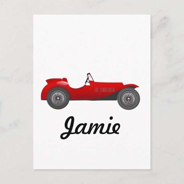Postal Boys Room Classic Car Gifts Sweet Red Retro Car (Anverso)