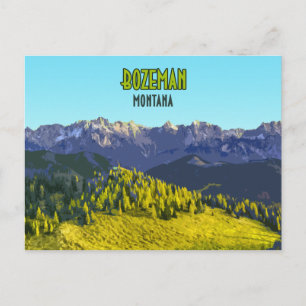Postal Bozeman Montana Mountains Vintage
