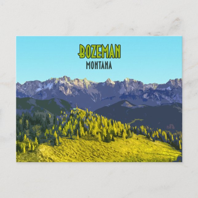 Postal Bozeman Montana Mountains Vintage (Anverso)